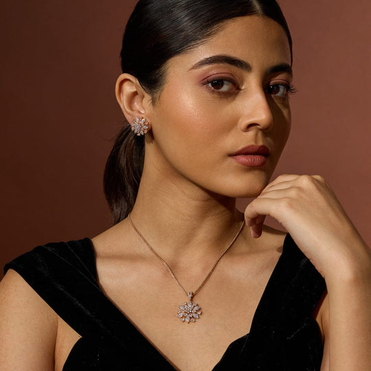 Zircon Pendant Set Zircon Pendant Earring 188773