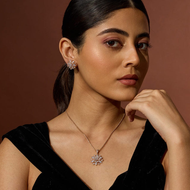 Zircon Pendant Set Zircon Pendant Earring 188773