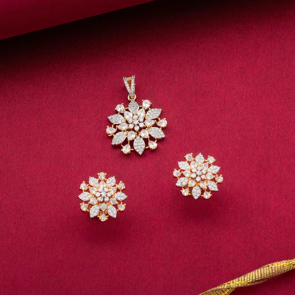 Zircon Pendant Set Zircon Pendant Earring 188773