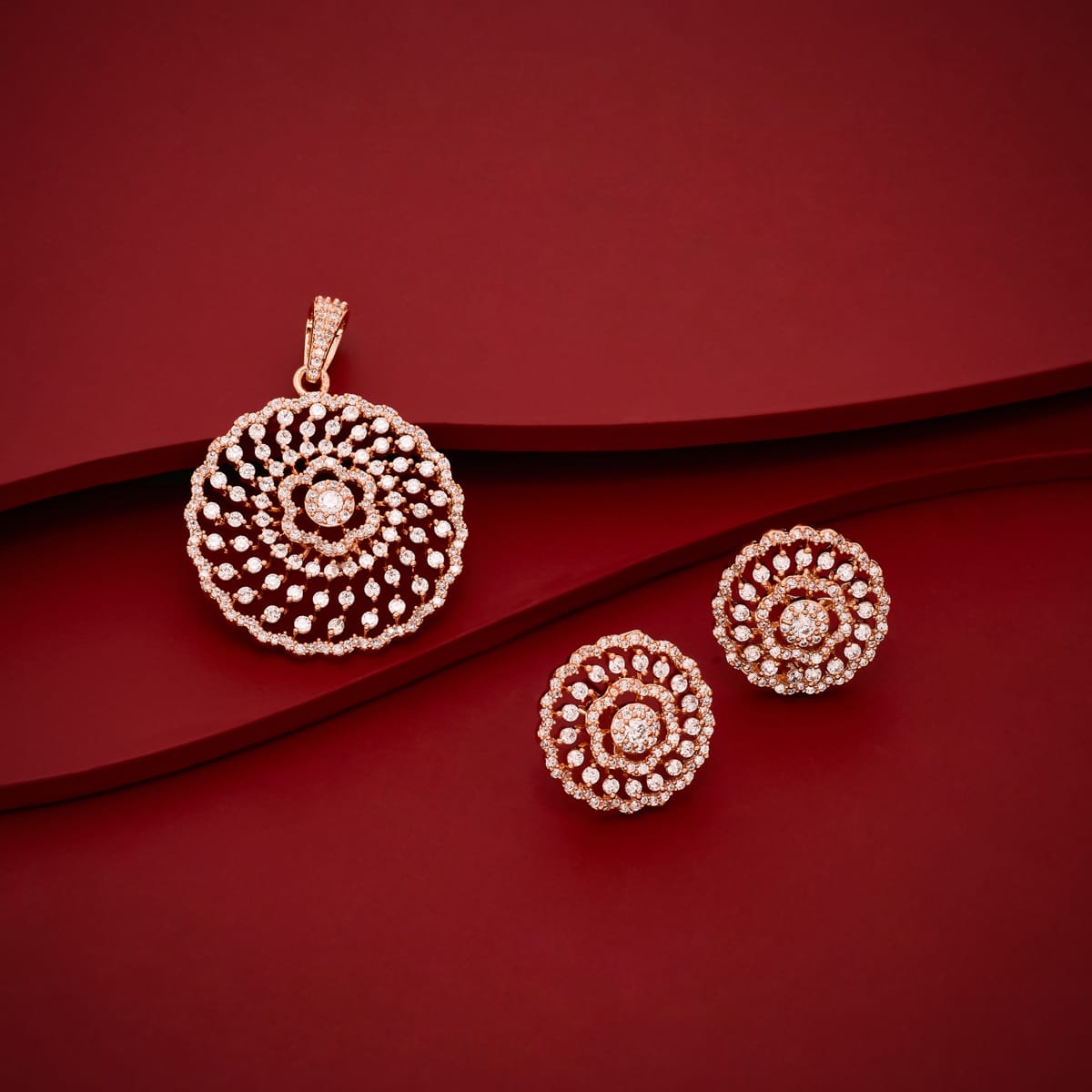 Zircon Pendant Set Zircon Pendant Earring 188889