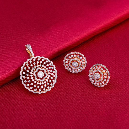 Zircon Pendant Set Zircon Pendant Earring 188889