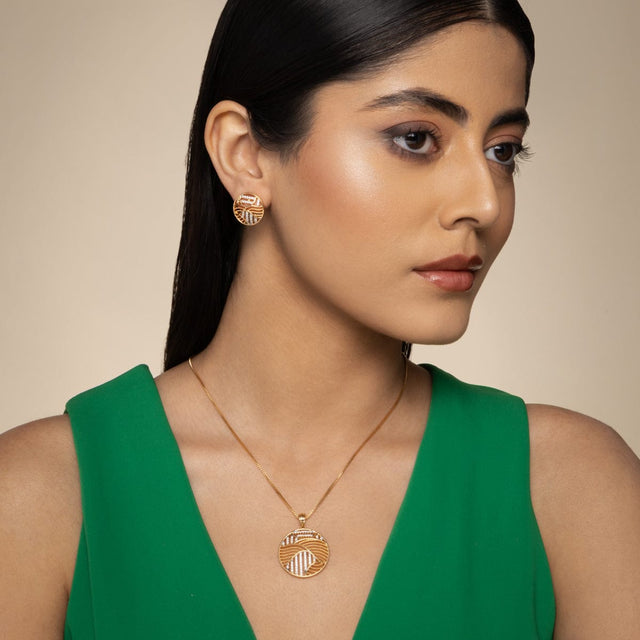 Zircon Pendant Set Zircon Pendant Earring 189246