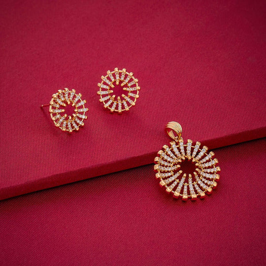 Zircon Pendant Set Zircon Pendant Earring 189247