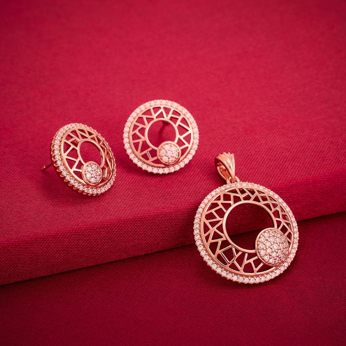 Zircon Pendant Set Zircon Pendant Earring 191782