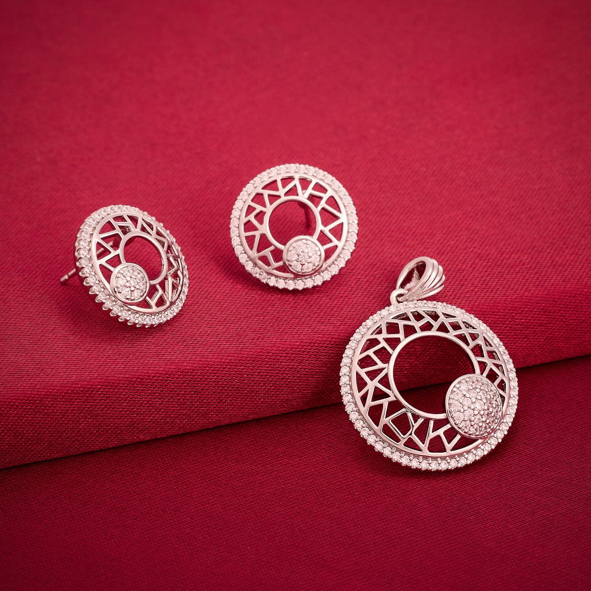 Zircon Pendant Set Zircon Pendant Earring 191782