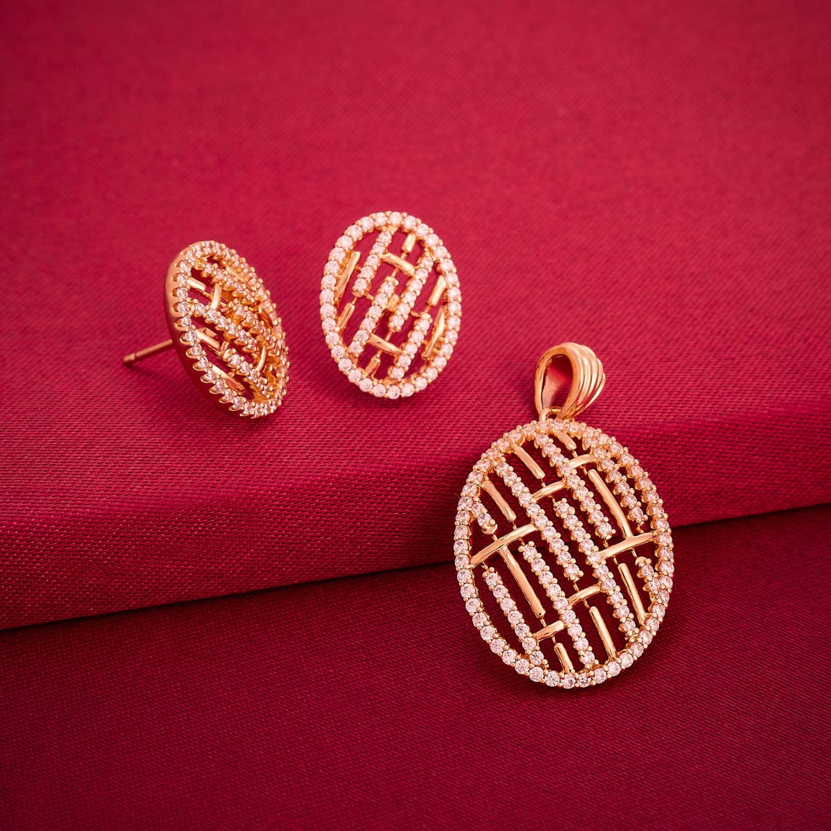 Zircon Pendant Set Zircon Pendant Earring 191784