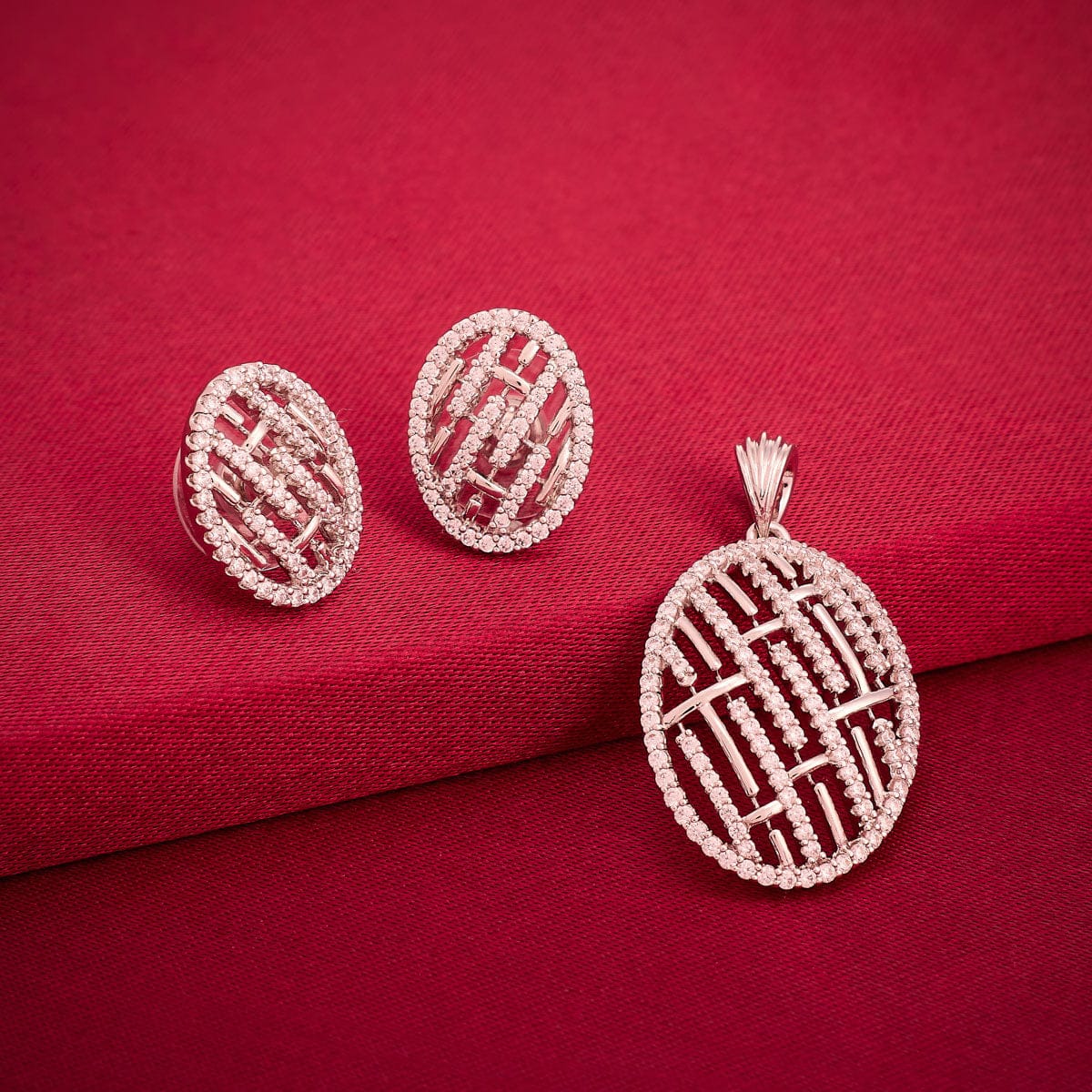 Zircon Pendant Set Zircon Pendant Earring 191784