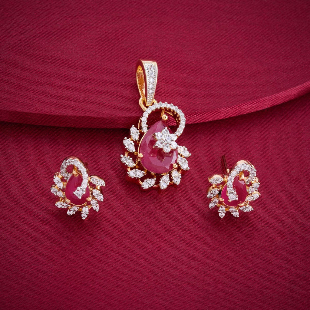 Zircon Pendant Set Zircon Pendant Earring 193732