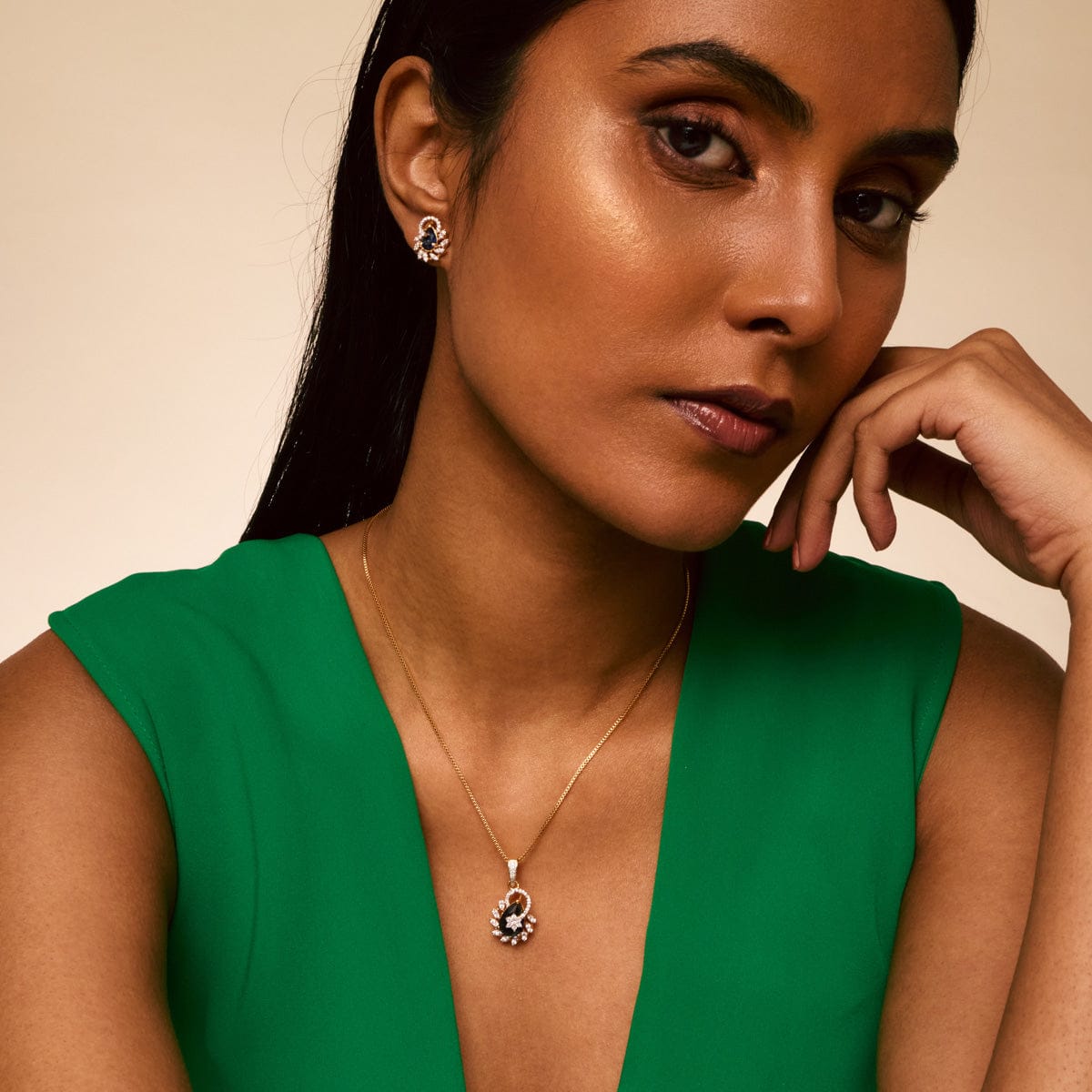 Zircon Pendant Set Zircon Pendant Earring 193732