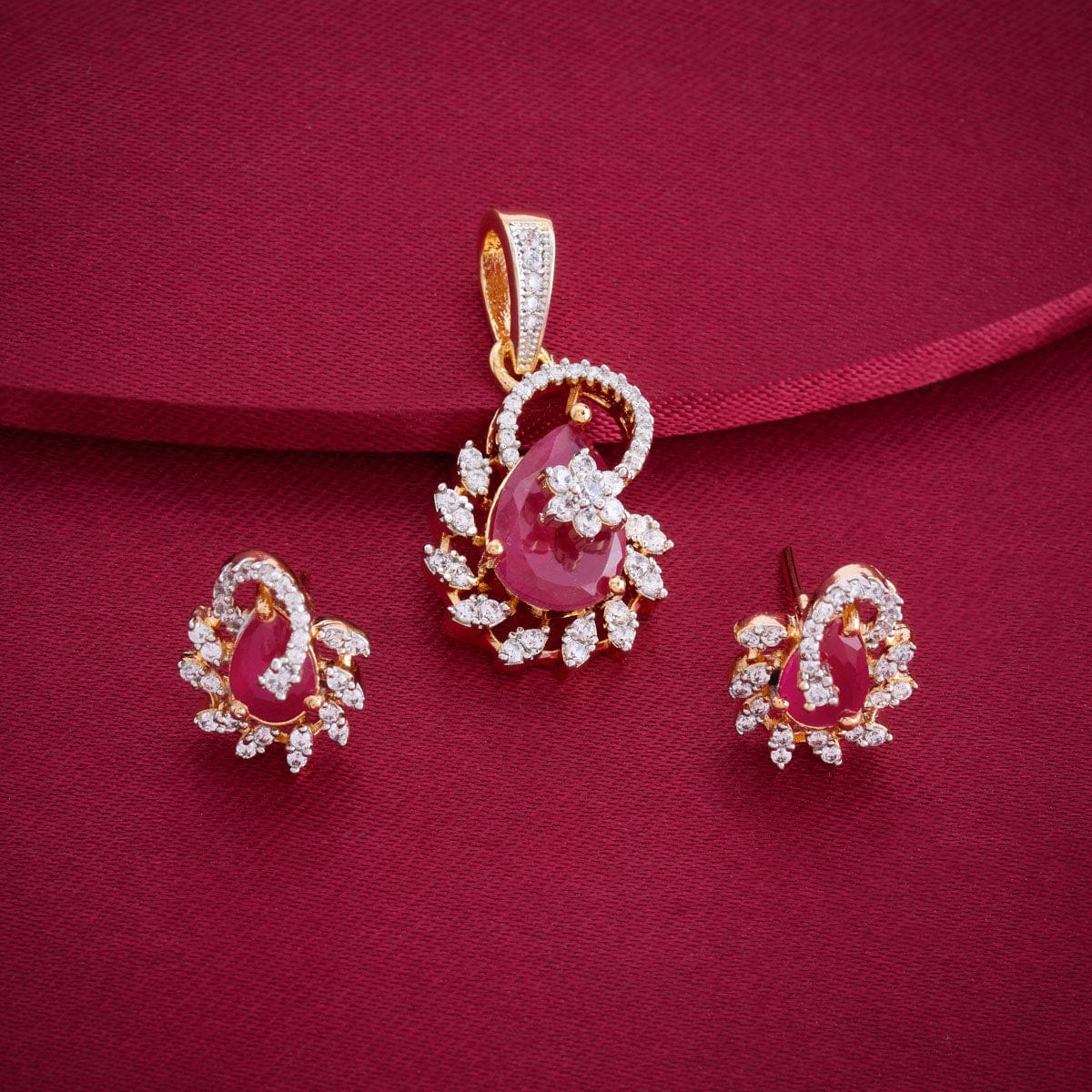 Zircon Pendant Set Zircon Pendant Earring 193732