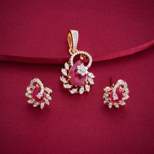 Zircon Pendant Set Zircon Pendant Earring 193732