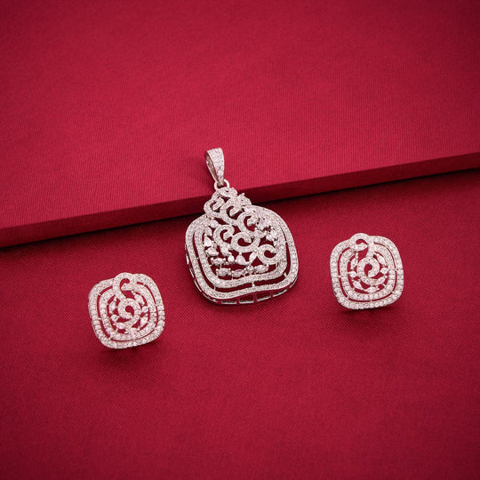 Zircon Pendant Set Zircon Pendant Earring 195229