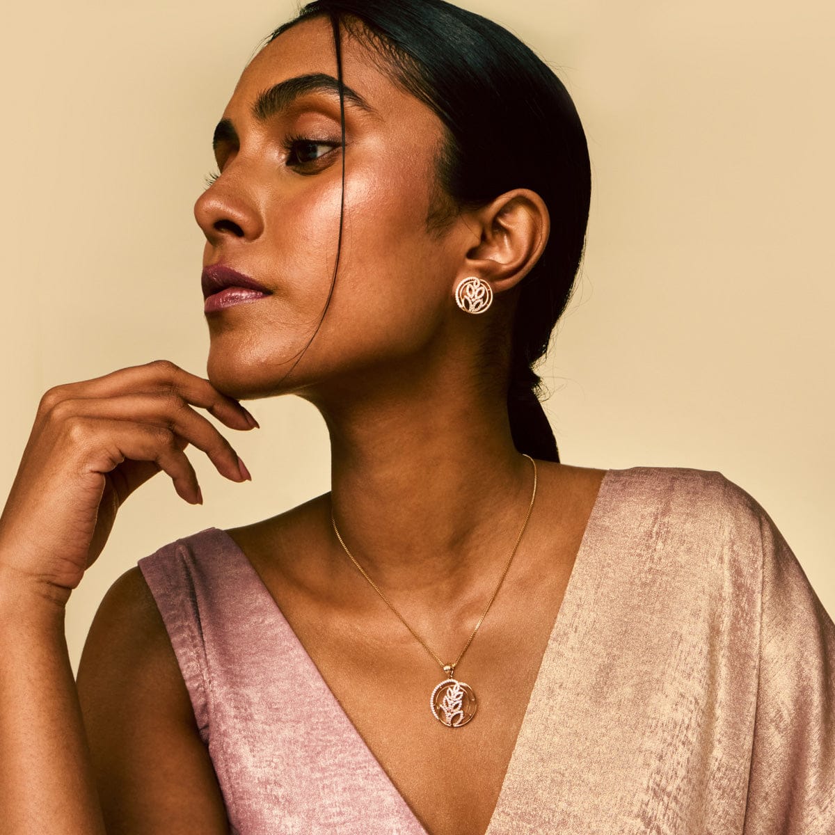 Zircon Pendant Set Zircon Pendant Earring 196781