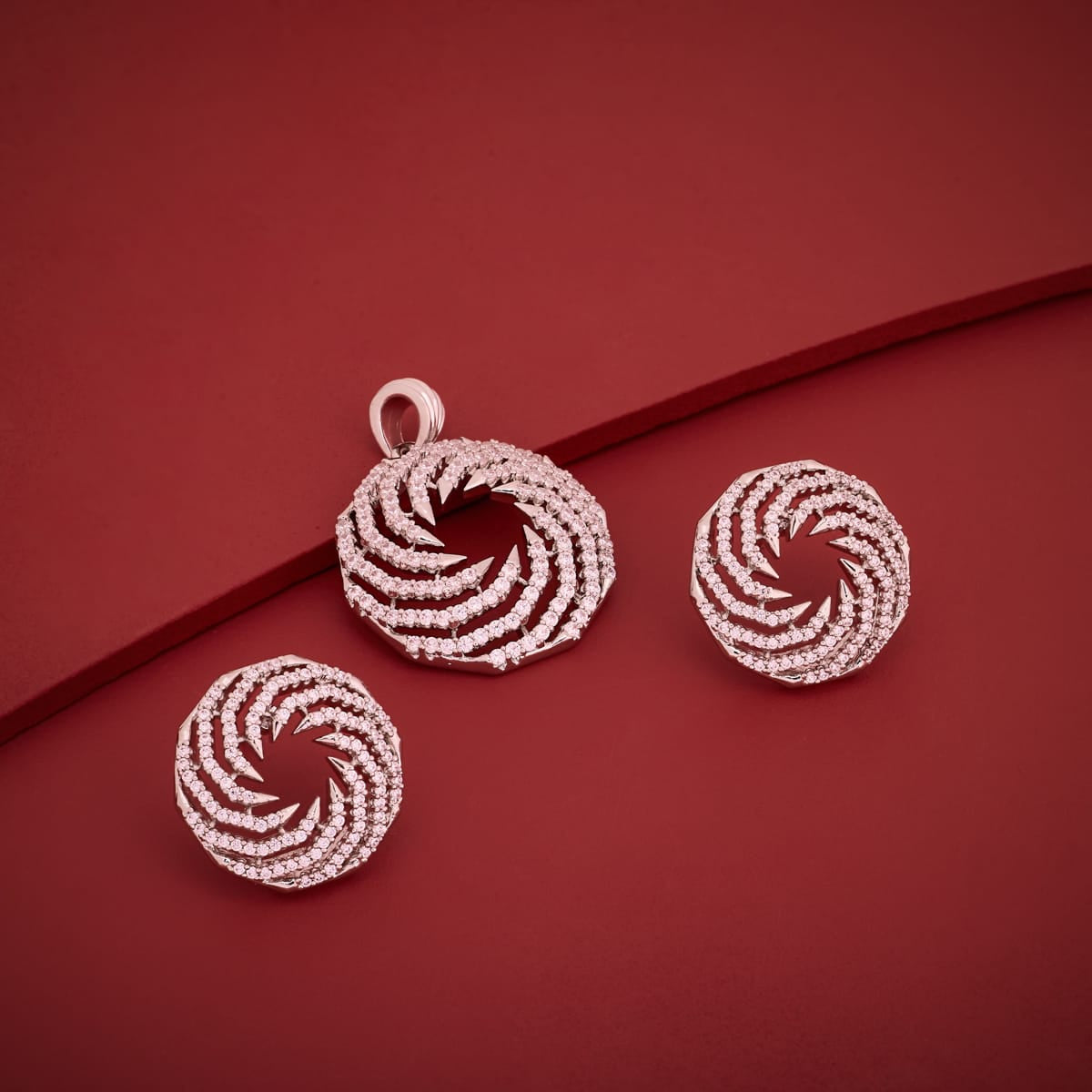 Zircon Pendant Set Zircon Pendant Earring 196907