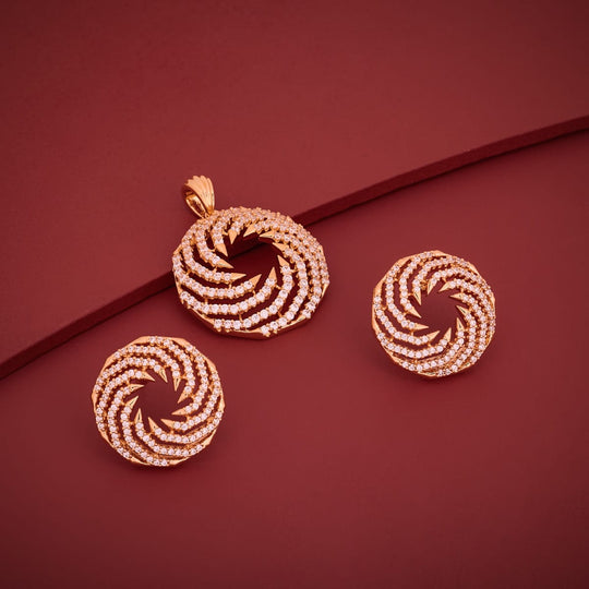 Zircon Pendant Set Zircon Pendant Earring 196907