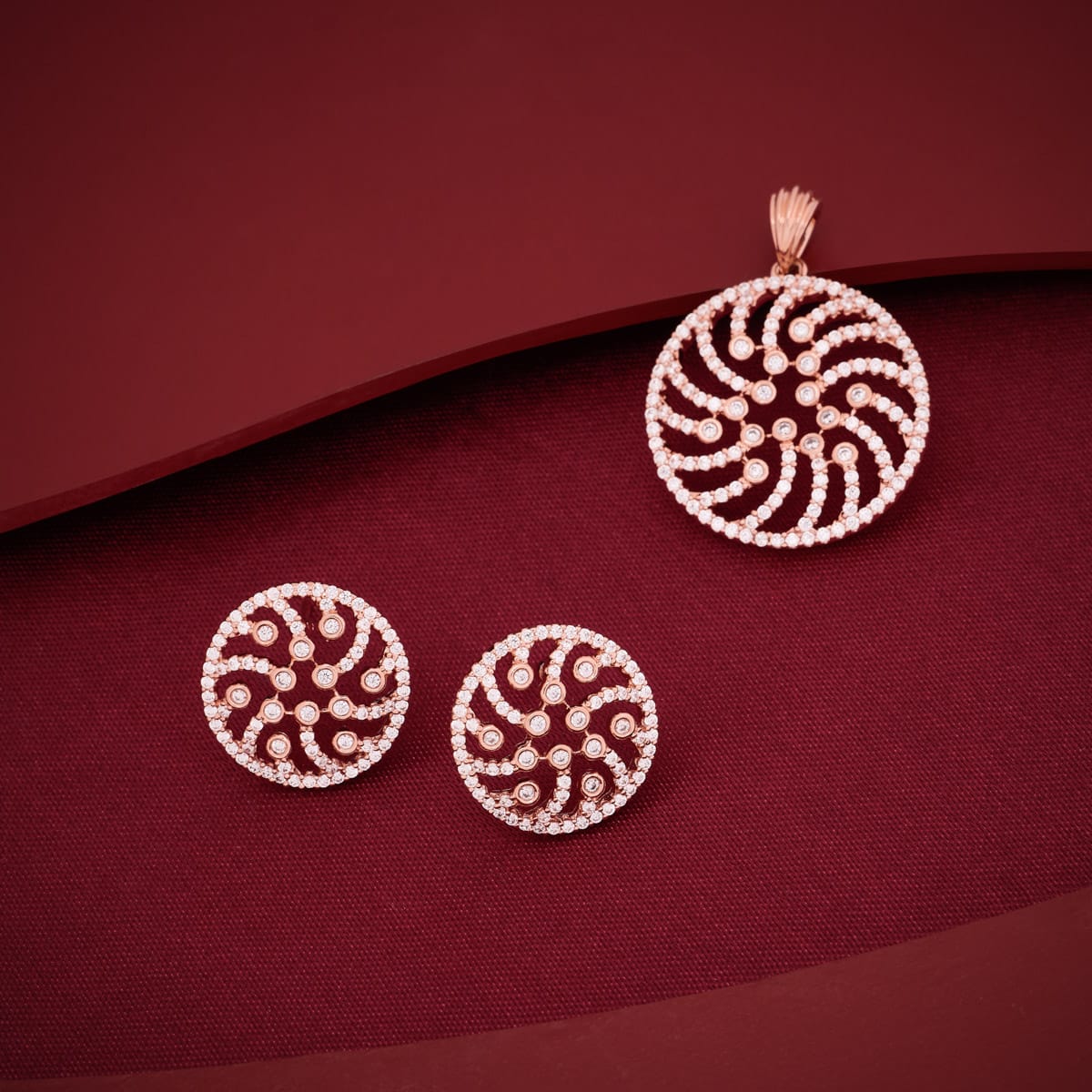 Zircon Pendant Set Zircon Pendant Earring 196908