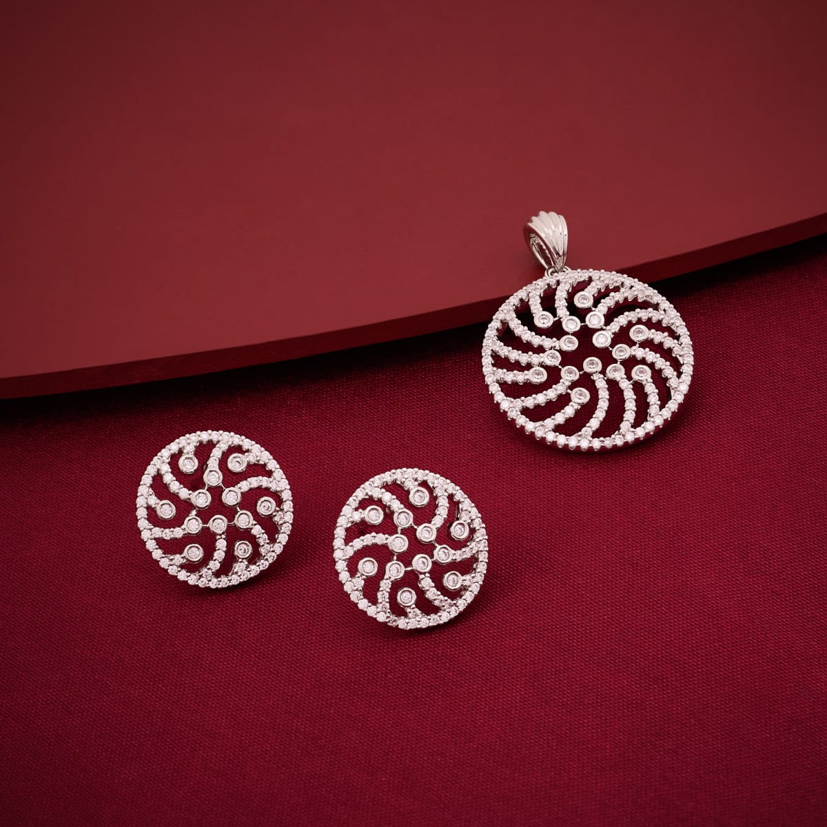 Zircon Pendant Set Zircon Pendant Earring 196908