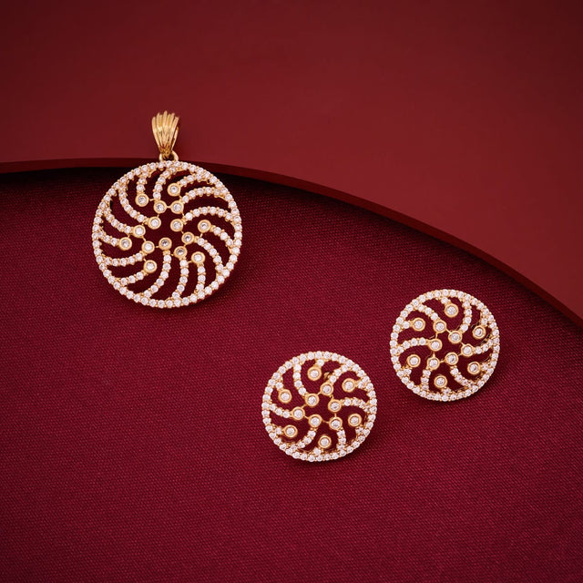 Zircon Pendant Set Zircon Pendant Earring 196908
