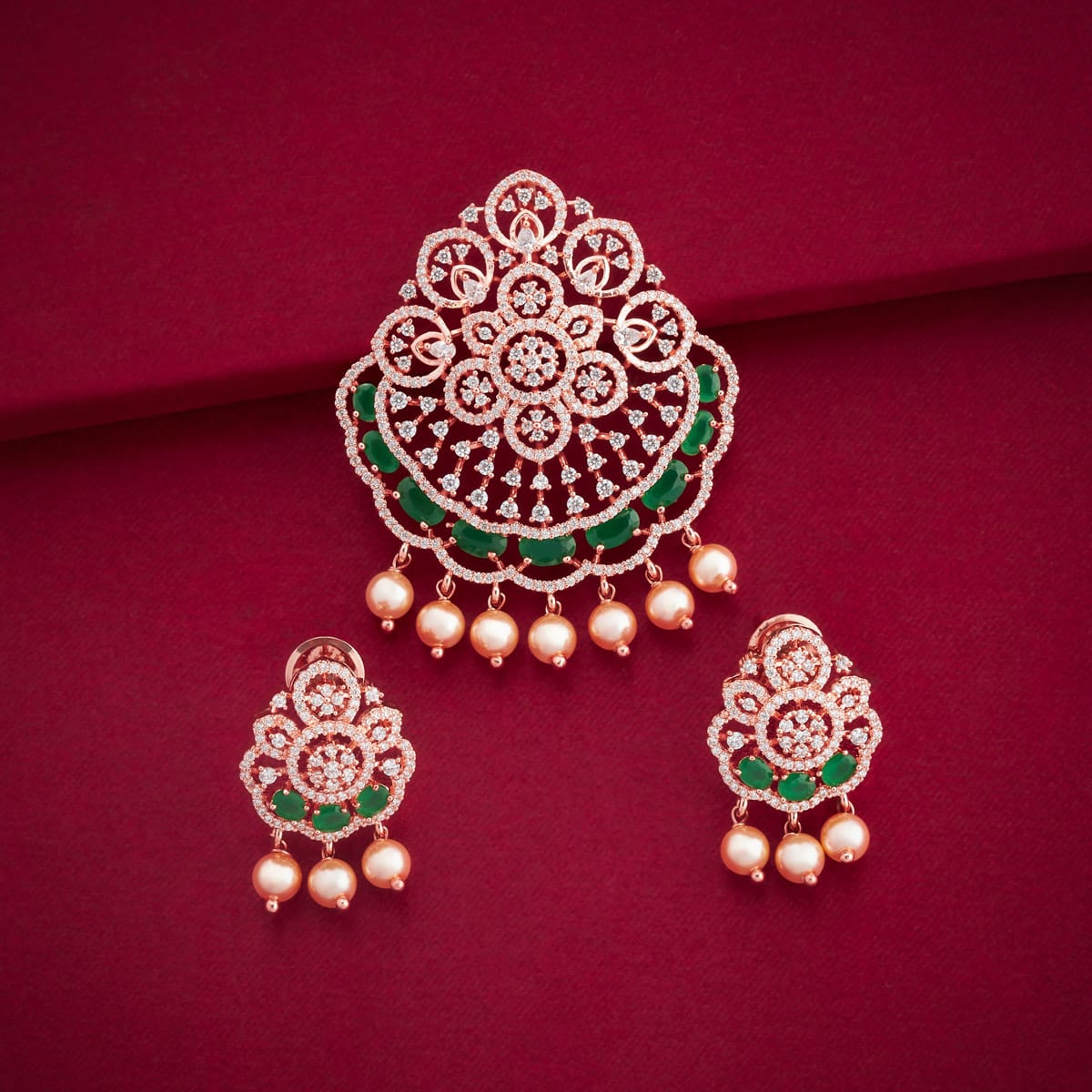 Zircon Pendant Set Zircon Pendant Earring 197137