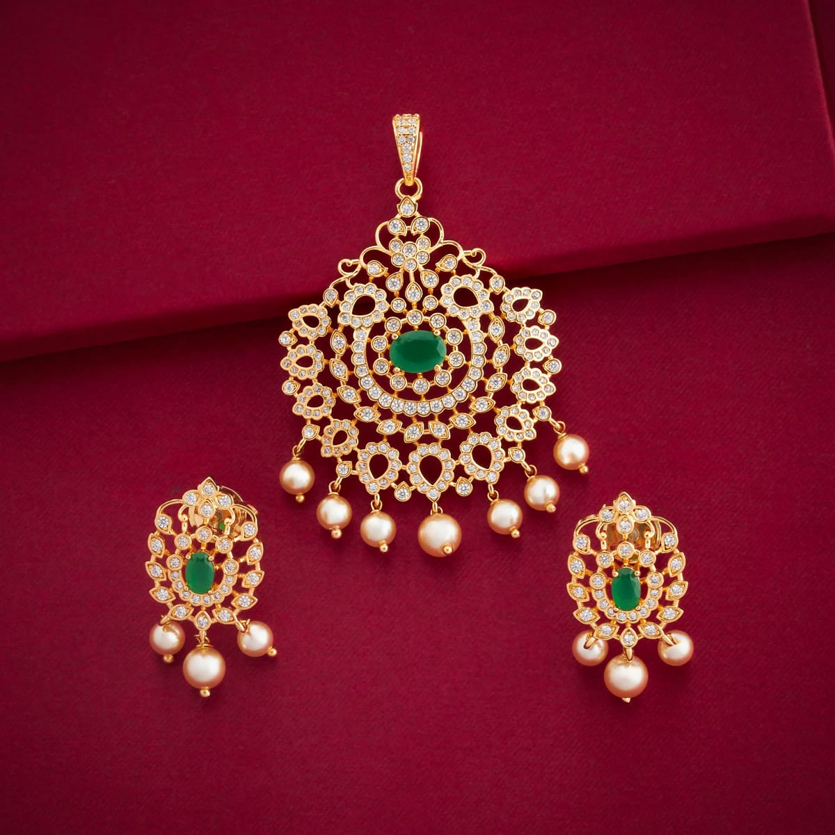 Zircon Pendant Set Zircon Pendant Earring 197138