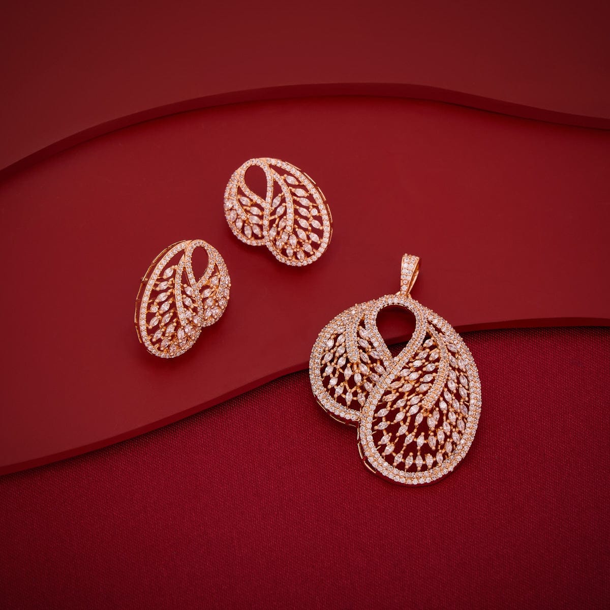 Zircon Pendant Set Zircon Pendant Earring 197161