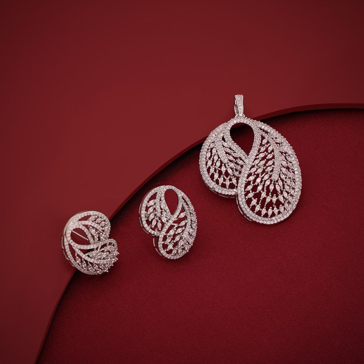 Zircon Pendant Set Zircon Pendant Earring 197161