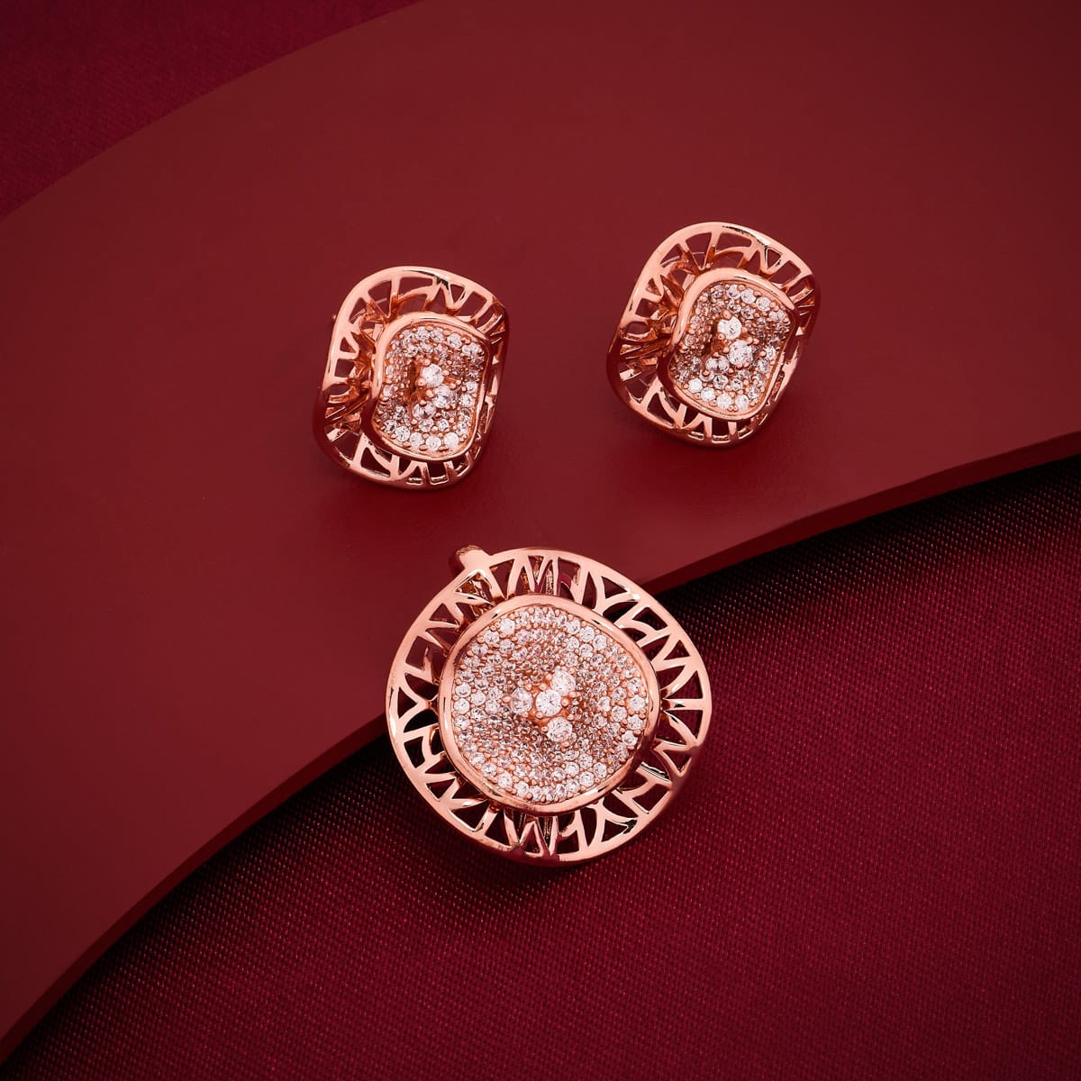 Zircon Pendant Set Zircon Pendant Earring 197206