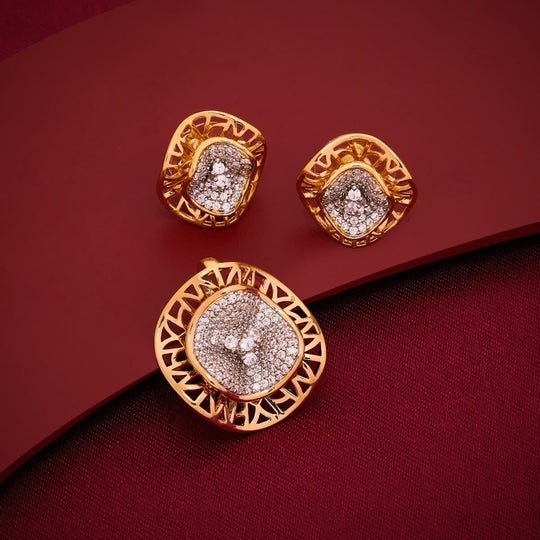 Zircon Pendant Set Zircon Pendant Earring 197206