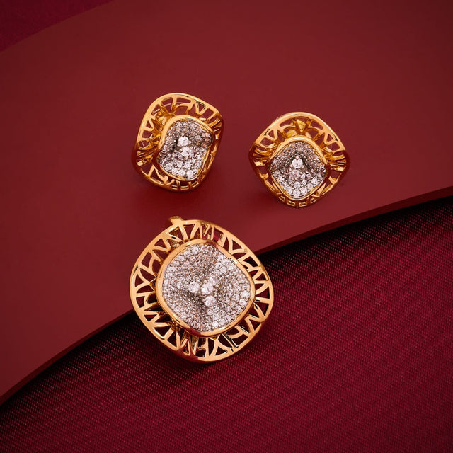 Zircon Pendant Set Zircon Pendant Earring 197206