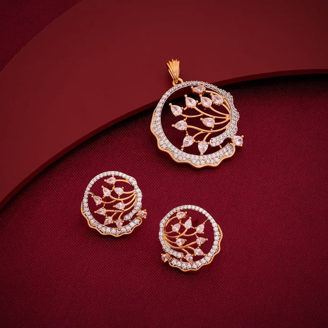Zircon Pendant Set Zircon Pendant Earring 197207