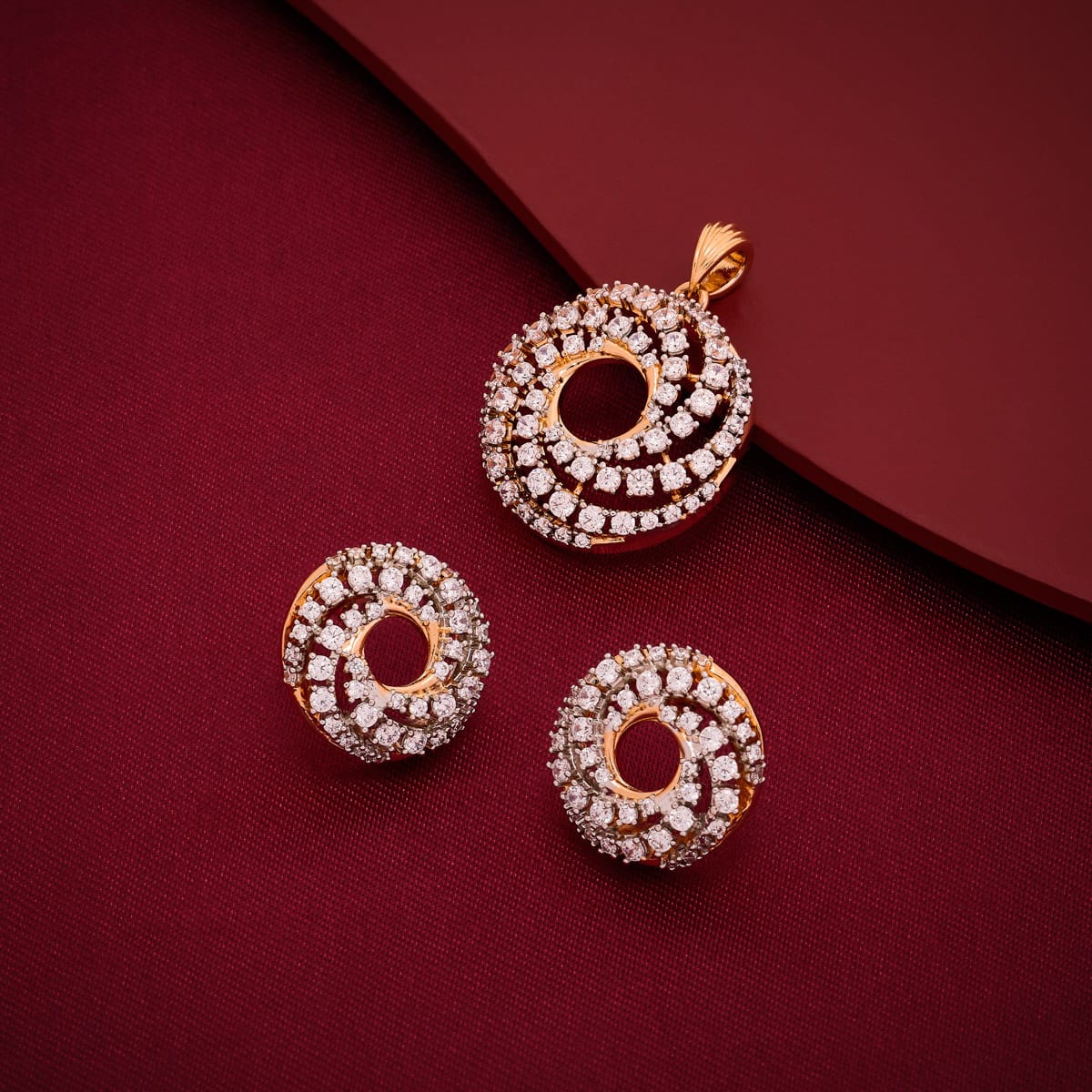 Zircon Pendant Set Zircon Pendant Earring 197208