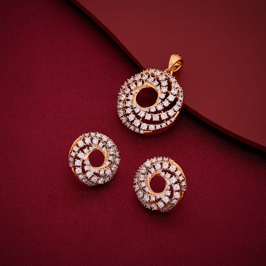 Zircon Pendant Set Zircon Pendant Earring 197208