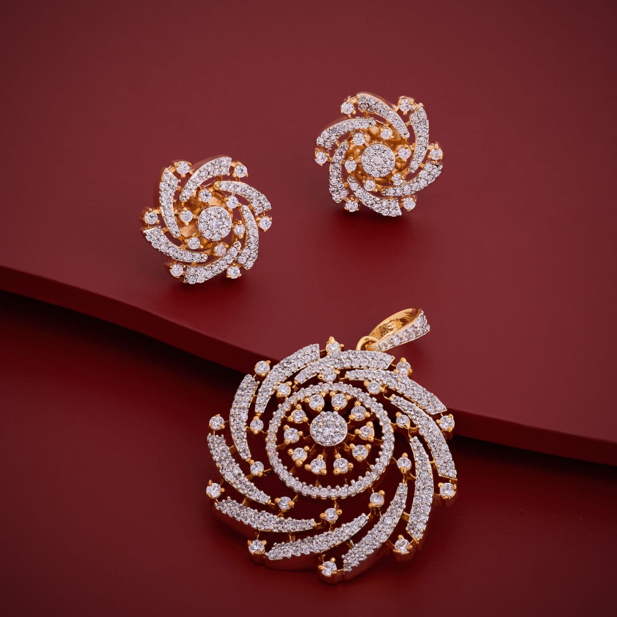 Zircon Pendant Set Zircon Pendant Earring 197292
