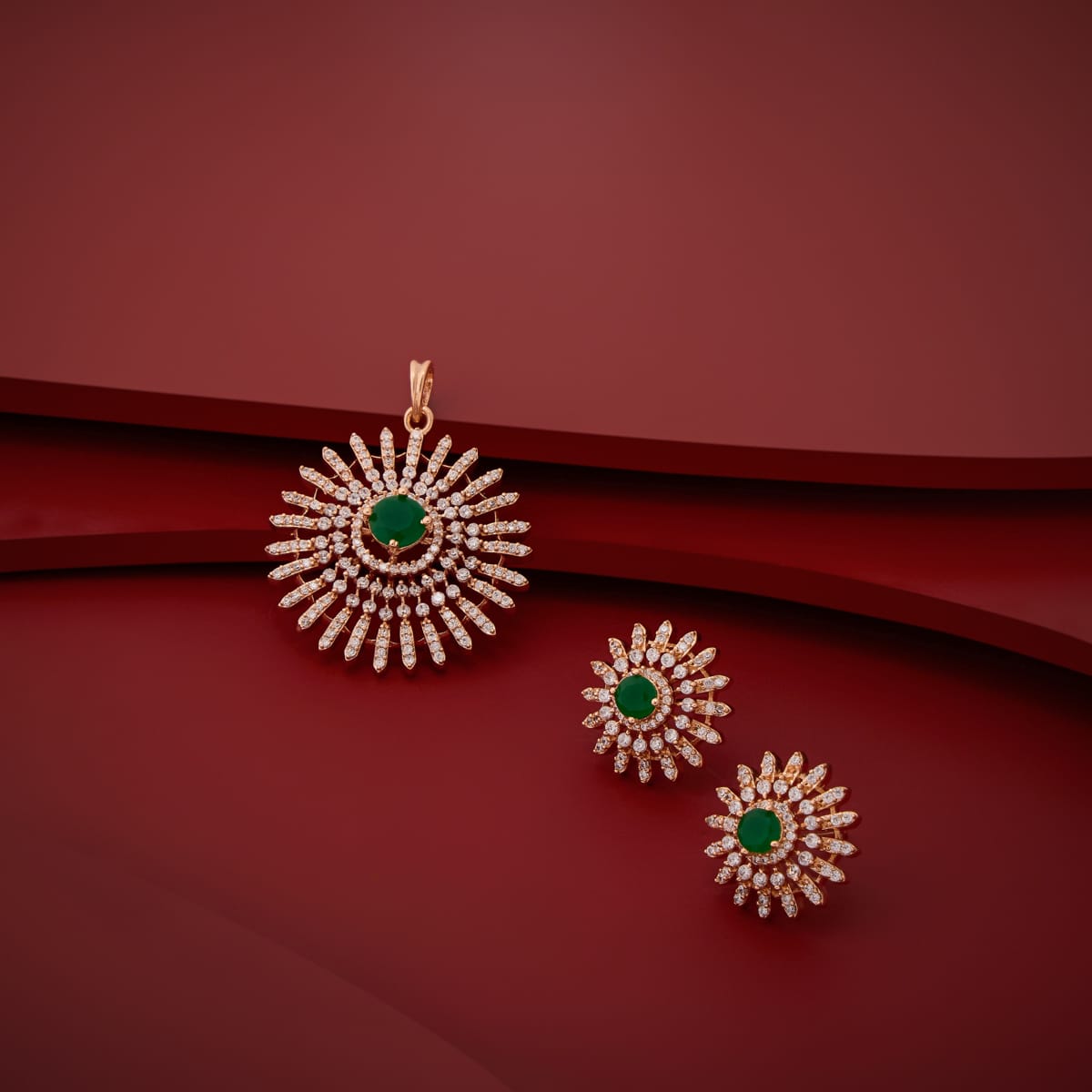 Zircon Pendant Set Zircon Pendant Earring 197433