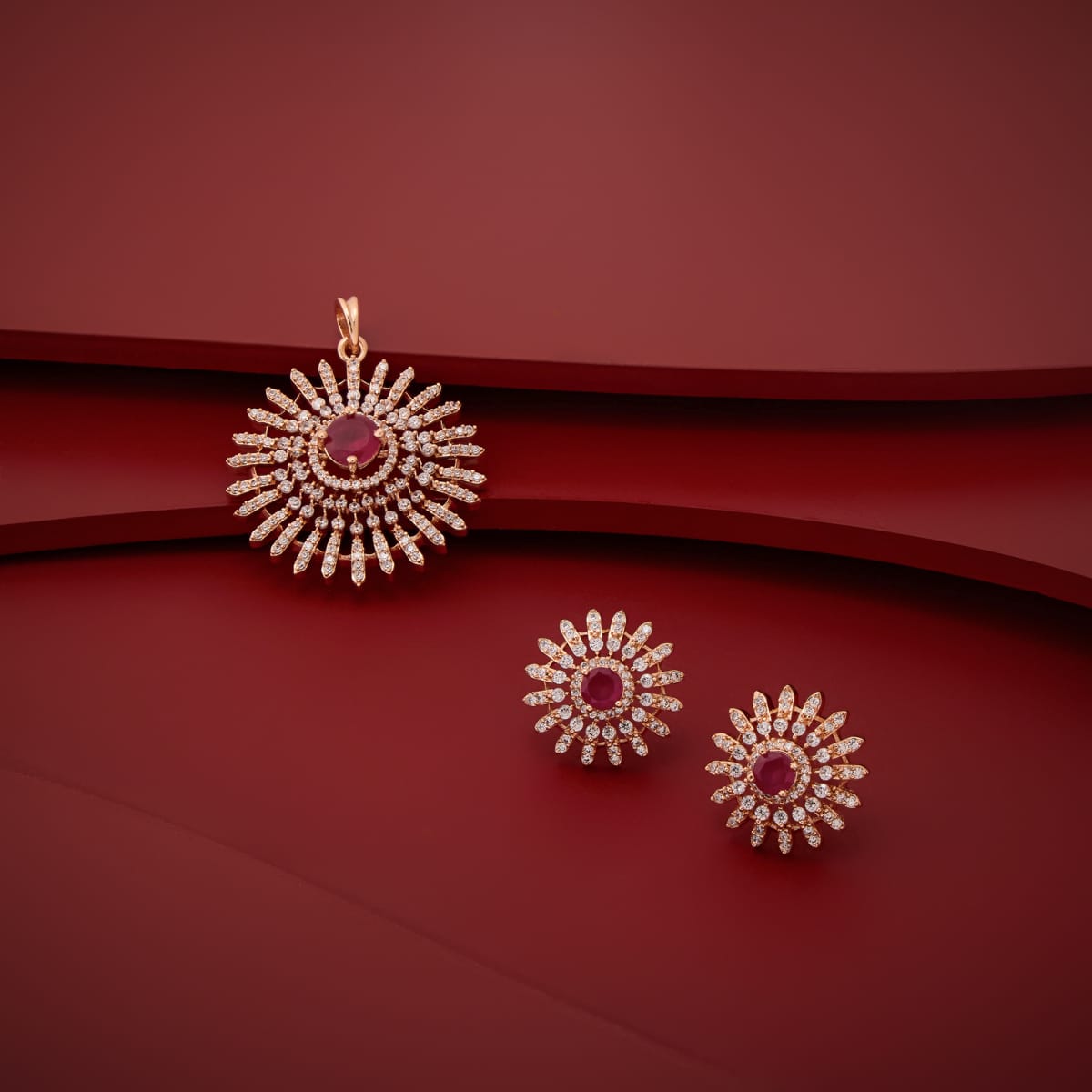 Zircon Pendant Set Zircon Pendant Earring 197433
