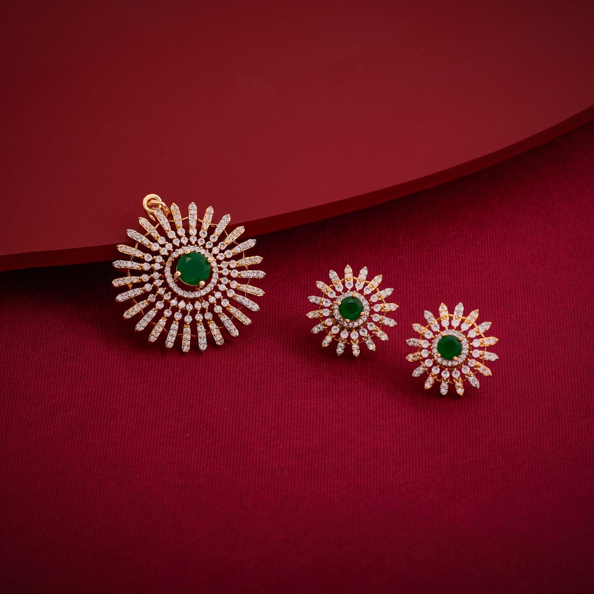 Zircon Pendant Set Zircon Pendant Earring 197433