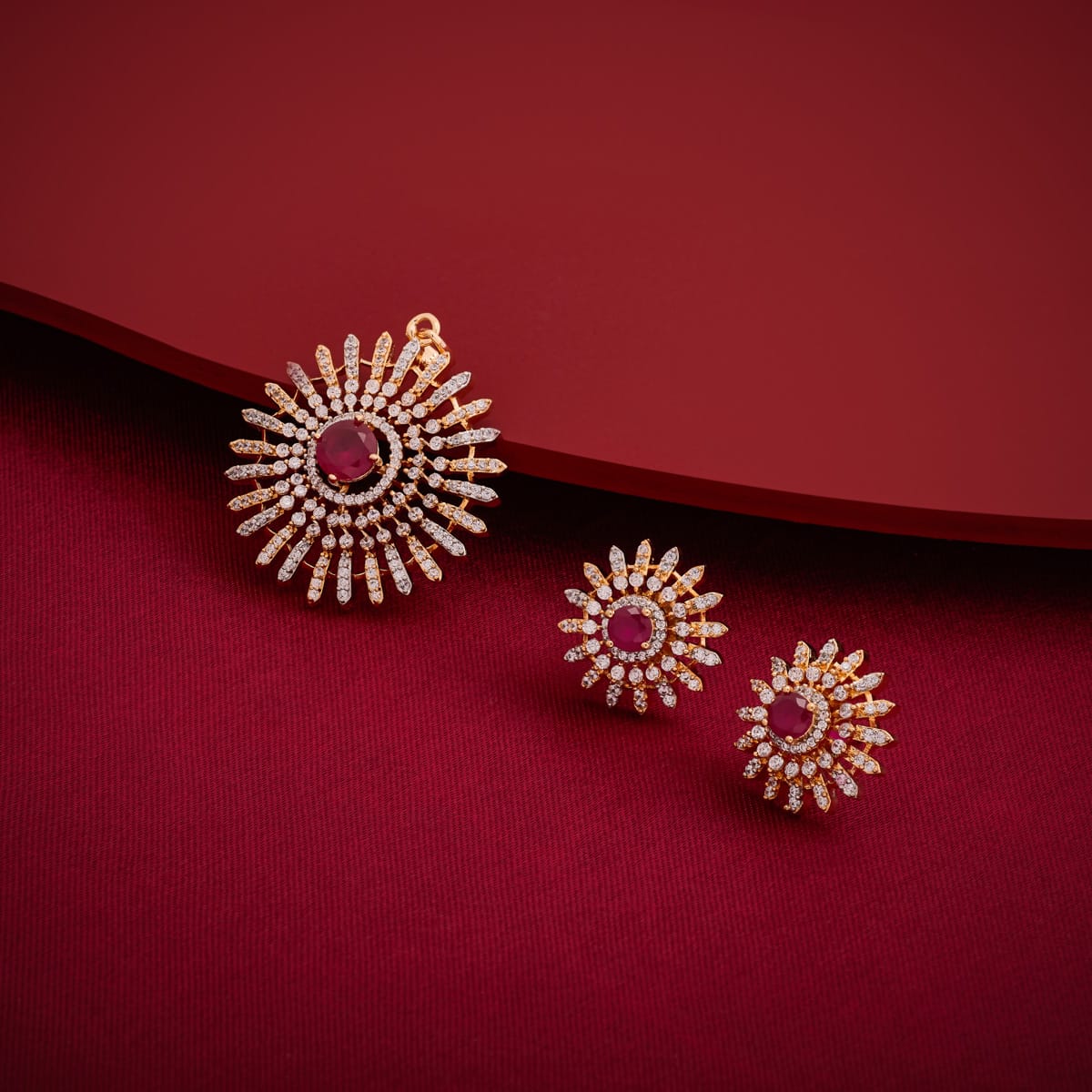 Zircon Pendant Set Zircon Pendant Earring 197433