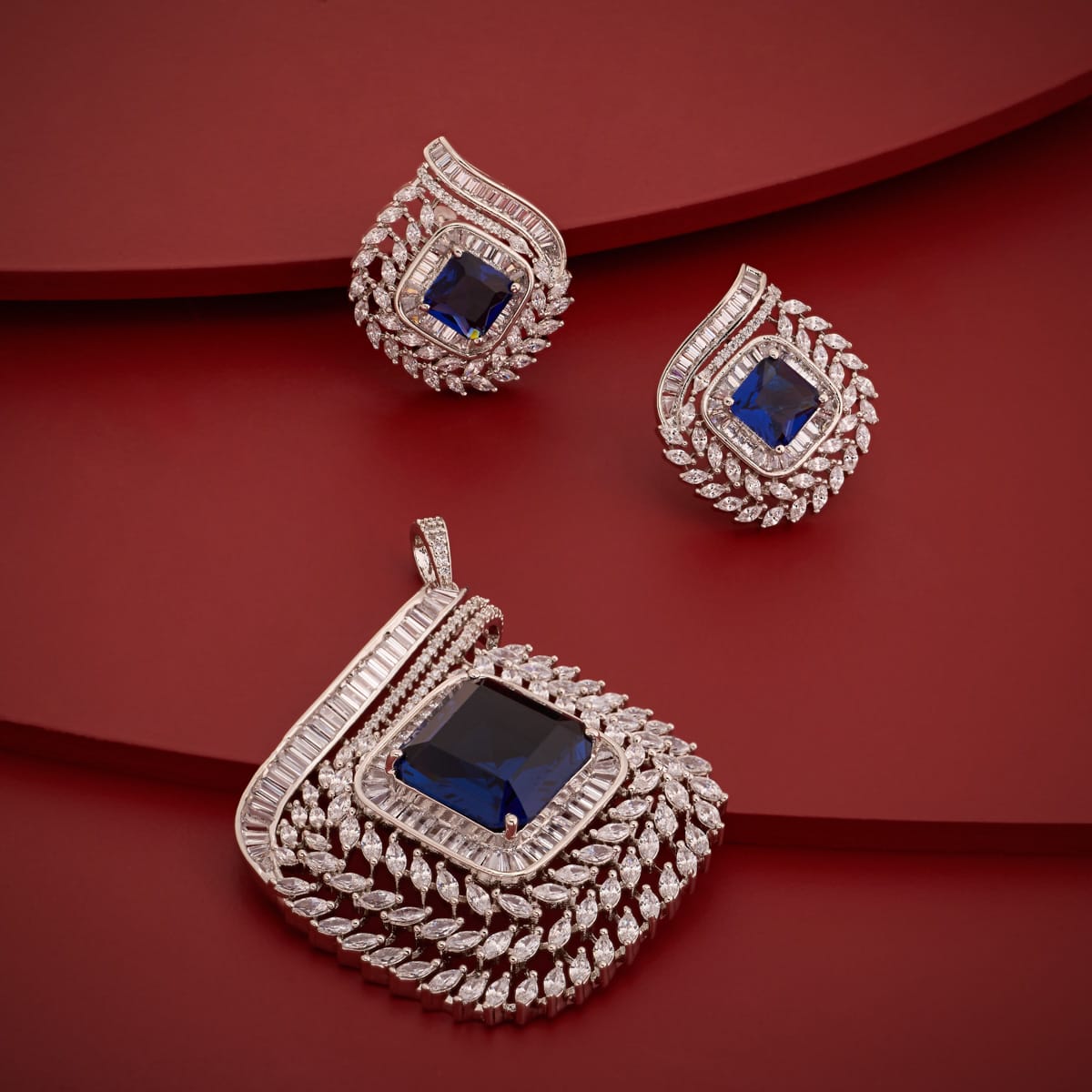 Zircon Pendant Set Zircon Pendant Earring 197804