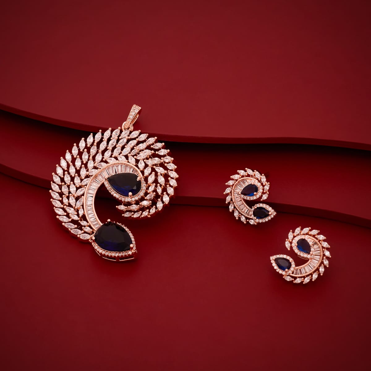 Zircon Pendant Set Zircon Pendant Earring 197805