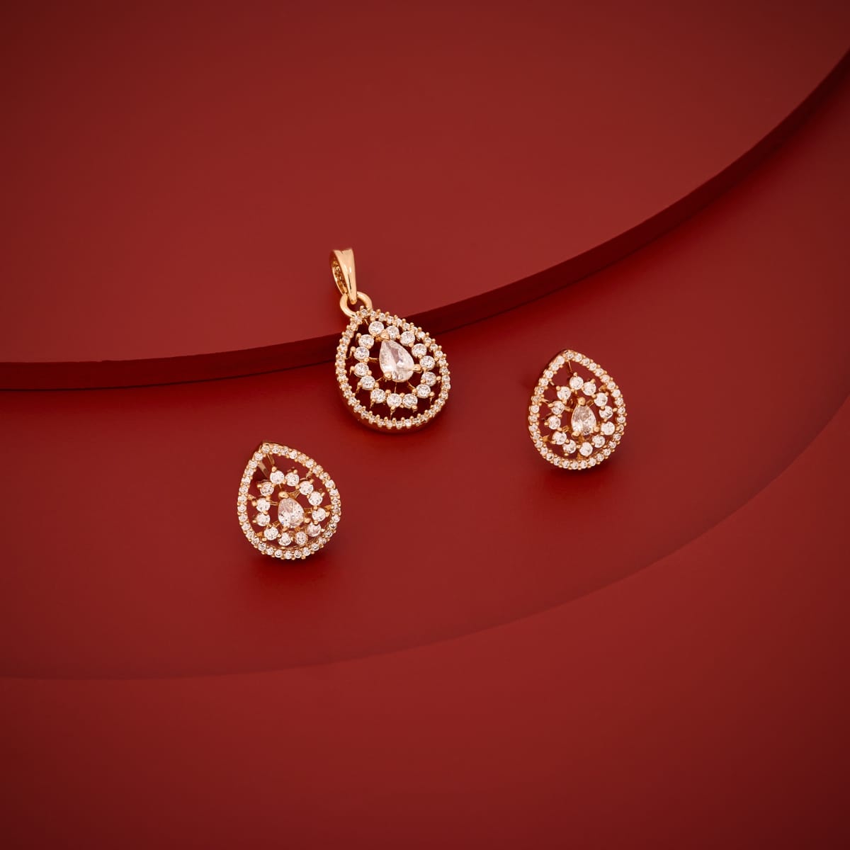 Zircon Pendant Set Zircon Pendant Earring 198837