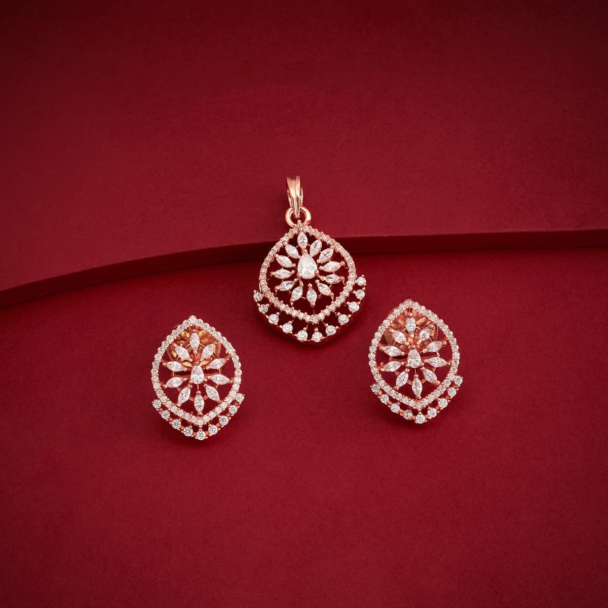 Zircon Pendant Set Zircon Pendant Earring 198838