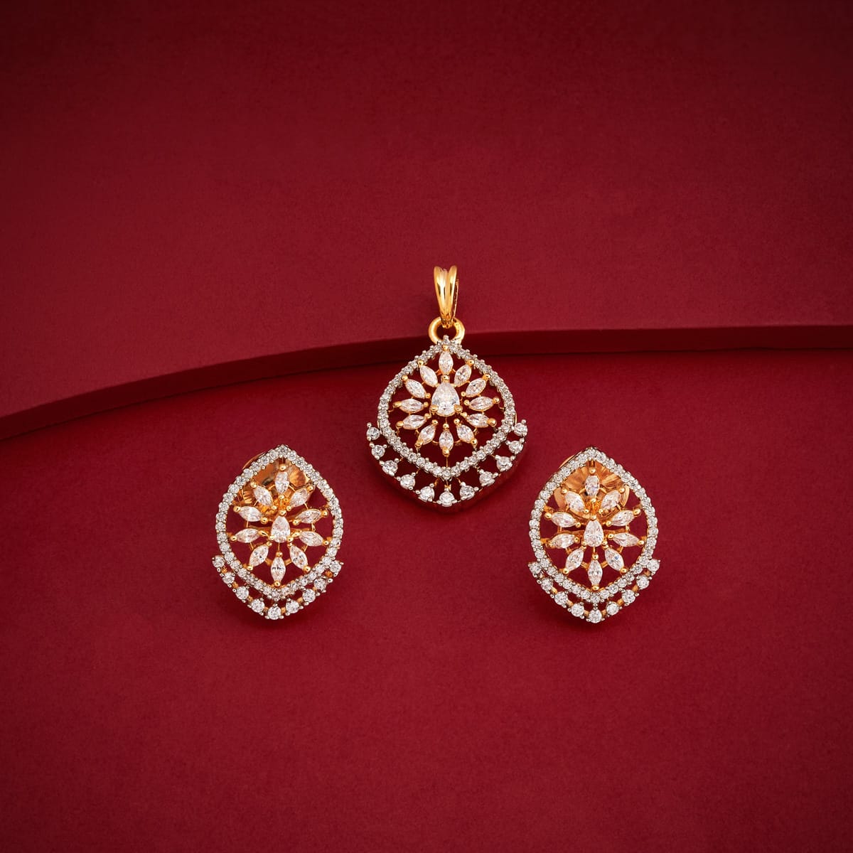 Zircon Pendant Set Zircon Pendant Earring 198838