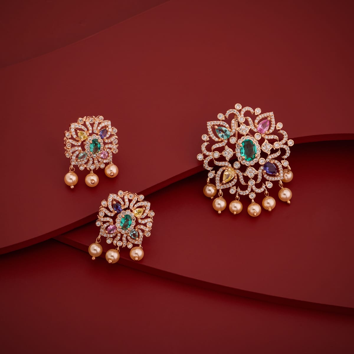 Zircon Pendant Set Zircon Pendant Earring 198951