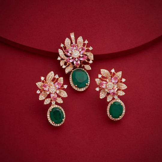 Zircon Pendant Set Zircon Pendant Earring 198952