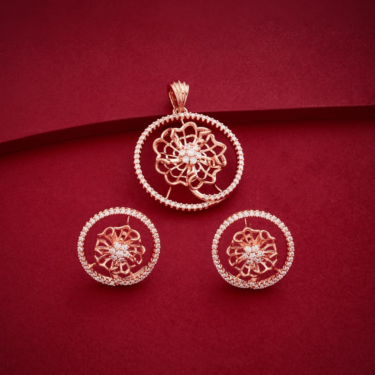 Zircon Pendant Set Zircon Pendant Earring 199570