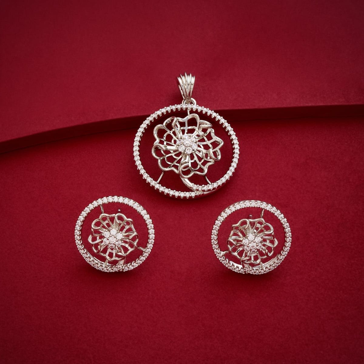 Zircon Pendant Set Zircon Pendant Earring 199570