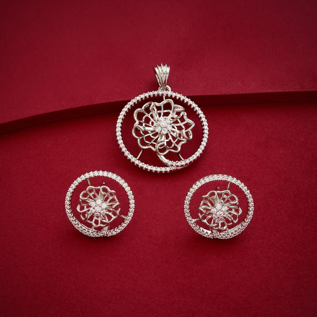 Zircon Pendant Set Zircon Pendant Earring 199570