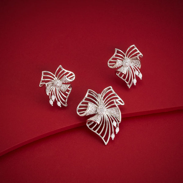 Zircon Pendant Set Zircon Pendant Earring 199571
