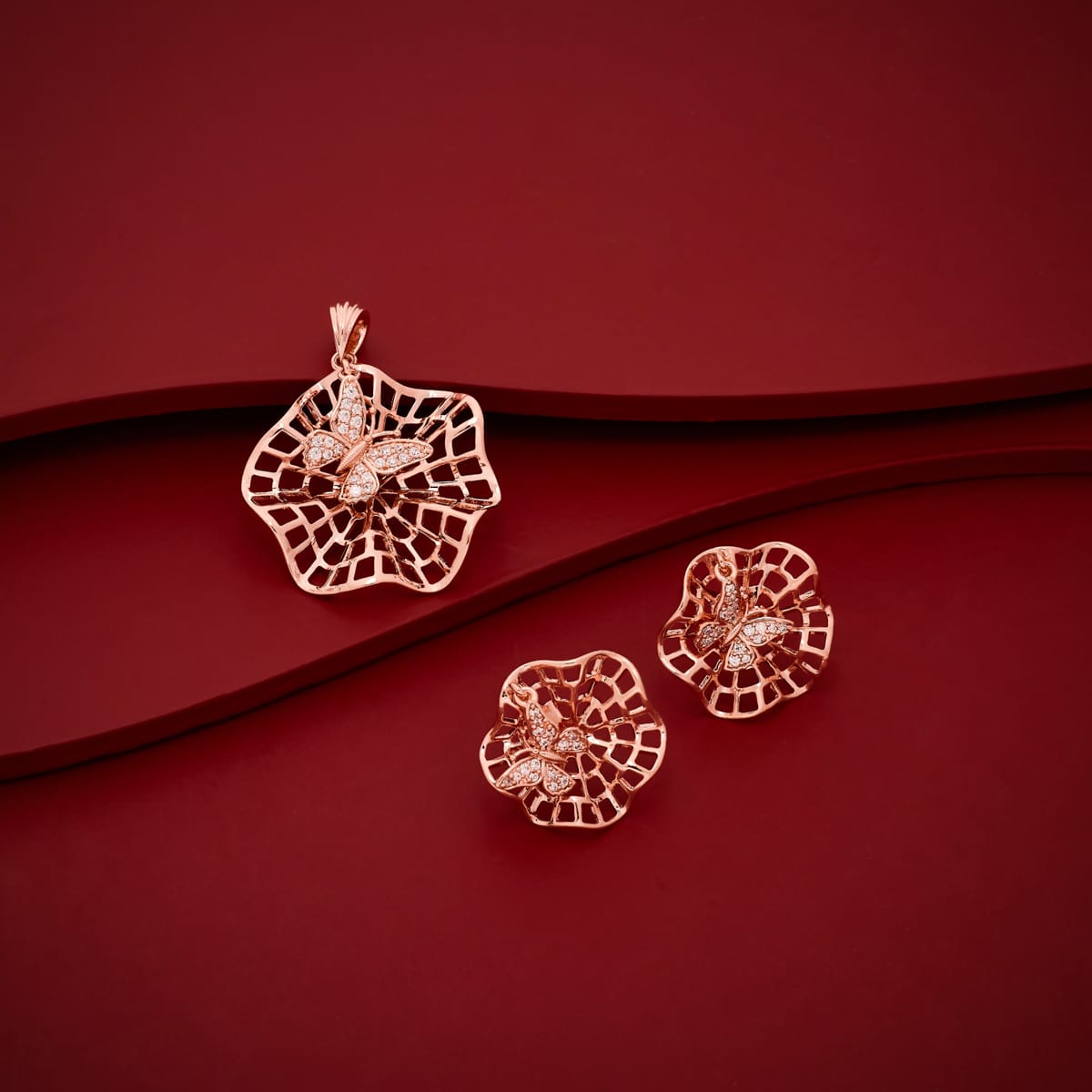 Zircon Pendant Set Zircon Pendant Earring 199572
