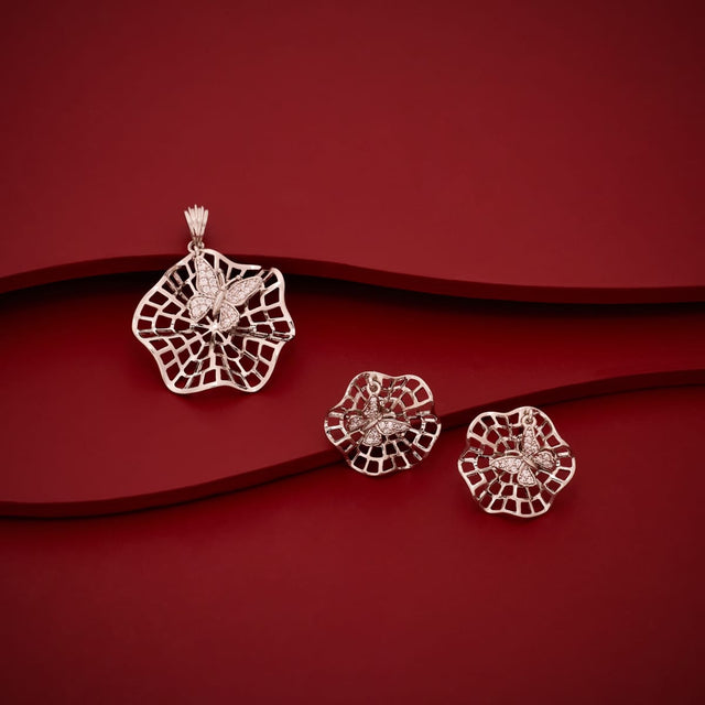 Zircon Pendant Set Zircon Pendant Earring 199572
